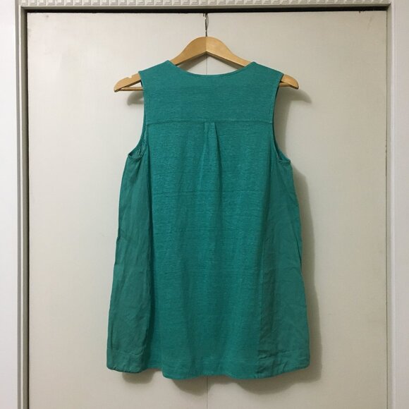 Love Linen 100% Linen Teal A-line Tank Top - Picture 11 of 15